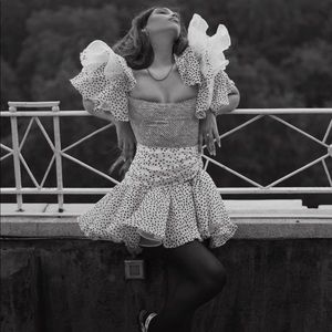 Florence Polka dot print fit and flare dress SZ S